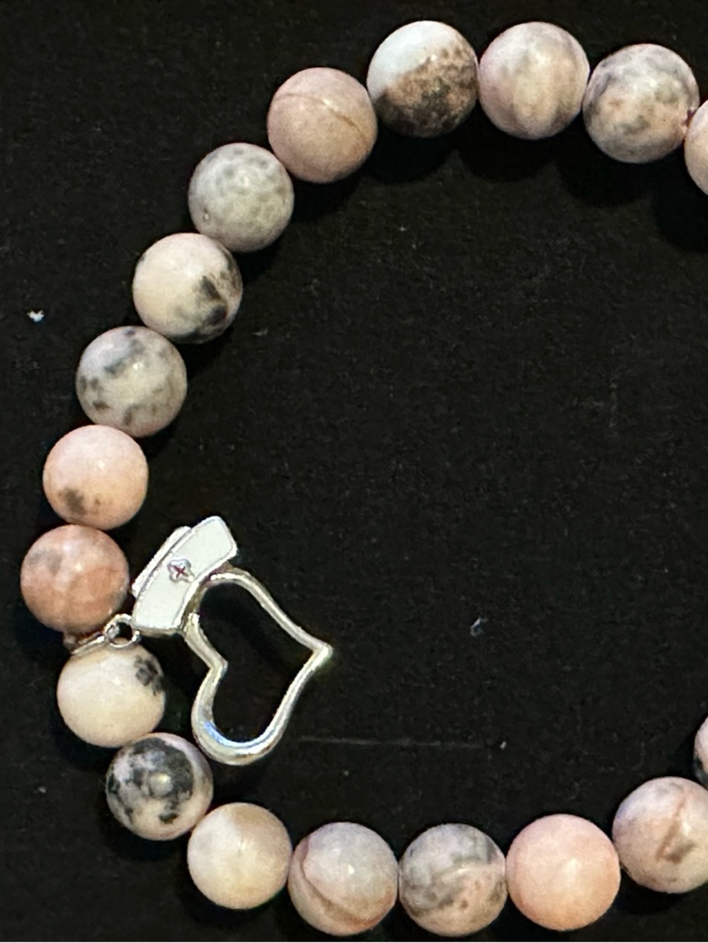 Nurses heart charm Pink and Gray Beaded Bracelet - Women Jewelry